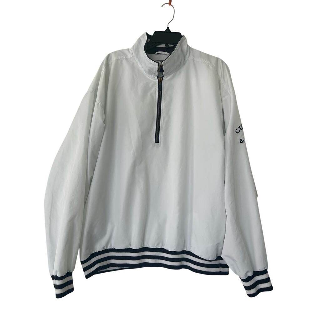 Cutter & Buck Men’s White Quarter-Zip Windbreaker Pullover Size XL